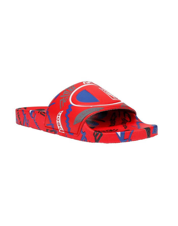 Champion Mens Slides NZ - Ipo International Red/Blue ( 8130-RSYPU )